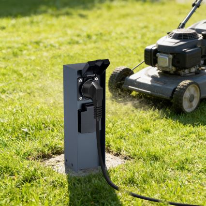 BRILAGI - Venkovní zásuvkový sloupek PILLAR 2Z SCHUKO 230V IP44 antracit