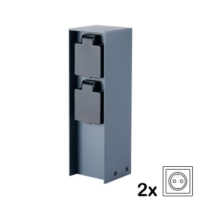 BRILAGI - Venkovní zásuvkový sloupek PILLAR 2Z SCHUKO 230V IP44 antracit