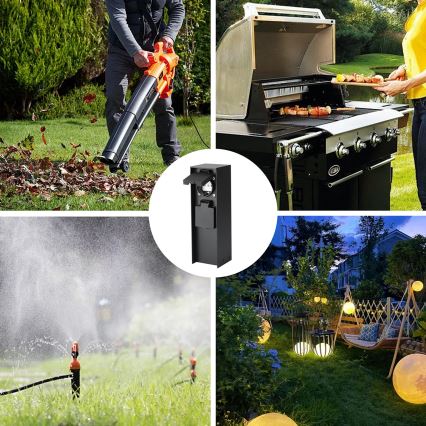 Brilagi - Venkovní zásuvkový sloupek PILLAR 2Z SCHUKO 230V IP44 černá