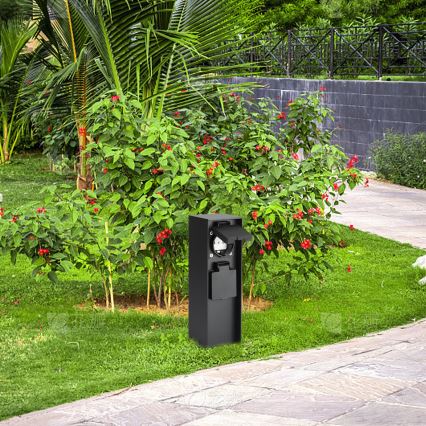 Brilagi - Venkovní zásuvkový sloupek PILLAR 2Z SCHUKO 230V IP44 černá