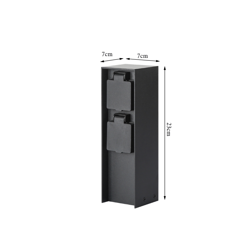 Brilagi - Venkovní zásuvkový sloupek PILLAR 2Z SCHUKO 230V IP44 černá