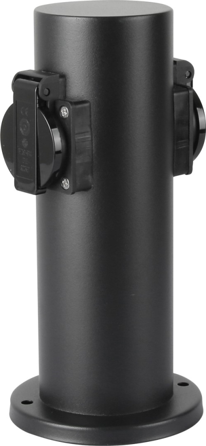 Brilagi - Venkovní zásuvkový sloupek PILLAR 2Z SCHUKO 230V IP44 černá