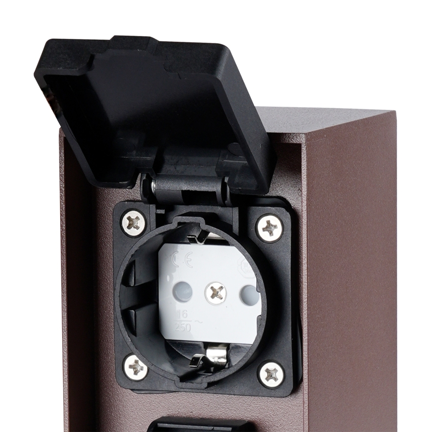 Brilagi - Venkovní zásuvkový sloupek PILLAR 2Z SCHUKO 230V IP44 hnědá