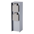 Brilagi - Venkovní zásuvkový sloupek PILLAR 2Z SCHUKO 230V IP44 stříbrná