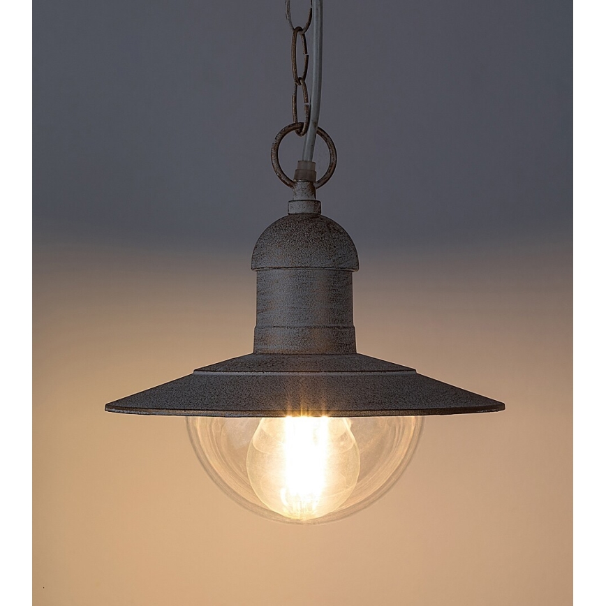 Brilagi - Venkovní závěsné svítidlo MOLDE 1xE27/60W IP44 bílá/patina