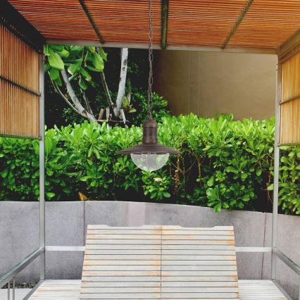 Brilagi - Venkovní závěsné svítidlo MOLDE 1xE27/60W IP44 bronzová/patina