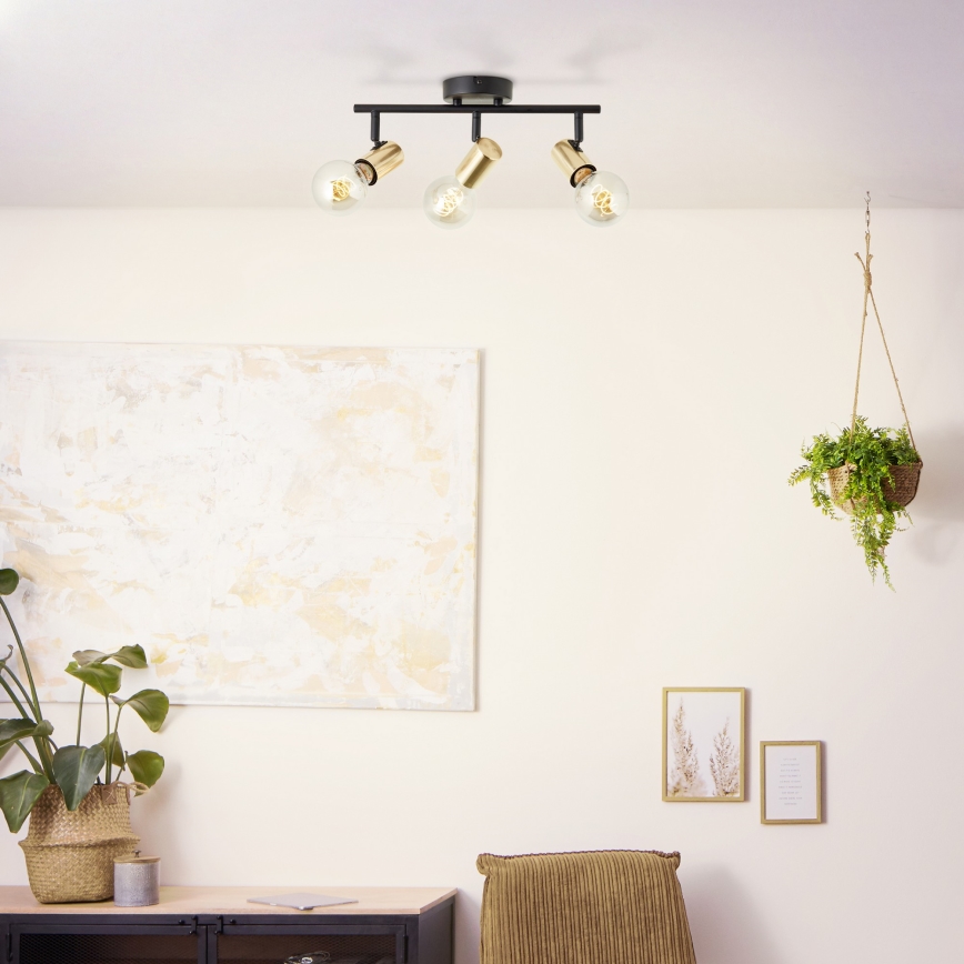 Brilliant - Bodové svítidlo KERRY 3xE27/40W/230V černá/mosaz