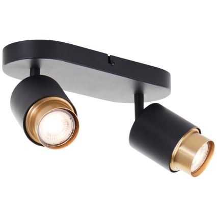 Brilliant - LED Bodové svítidlo COVELO 2xGU10/5W/230V černá/zlatá