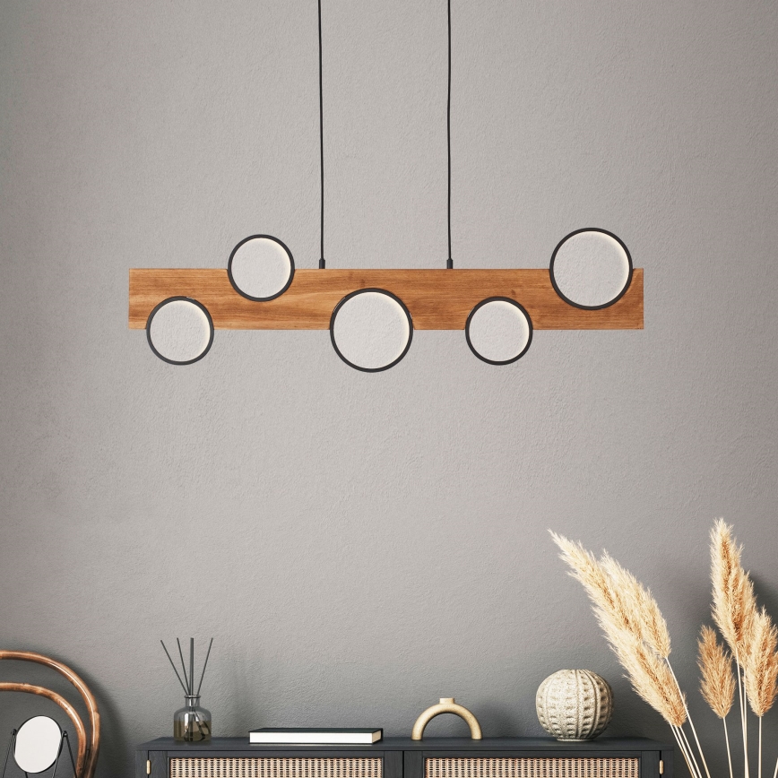 Brilliant - LED Lustr na lanku CHEESY LED/34W/230V borovice