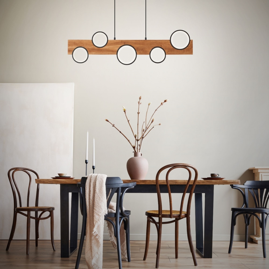 Brilliant - LED Lustr na lanku CHEESY LED/34W/230V borovice