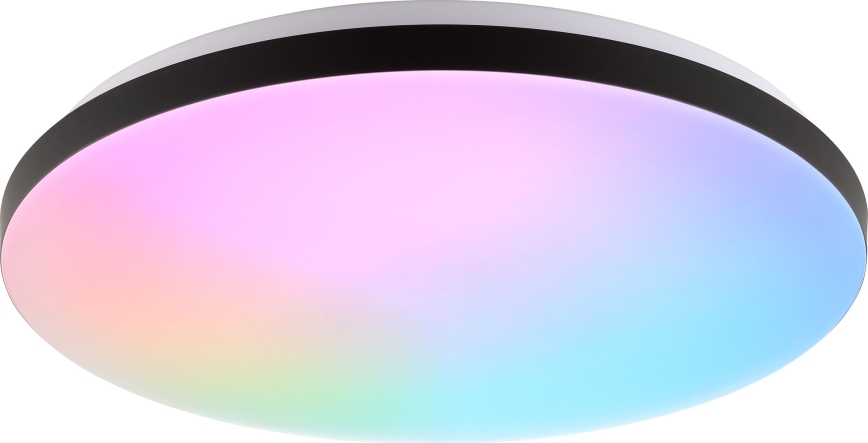 Brilliant - LED RGBW Stmívatelné stropní svítidlo LIVIO LED/20W/230V 3000-6500K pr. 38,5 cm černá + dálkové ovládání