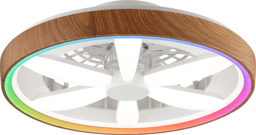Brilliant - LED RGBW Stmívatelný stropní ventilátor GAIANO LED/24W/230V 2700-6500K pr. 48 cm hnědá + dálkové ovládání