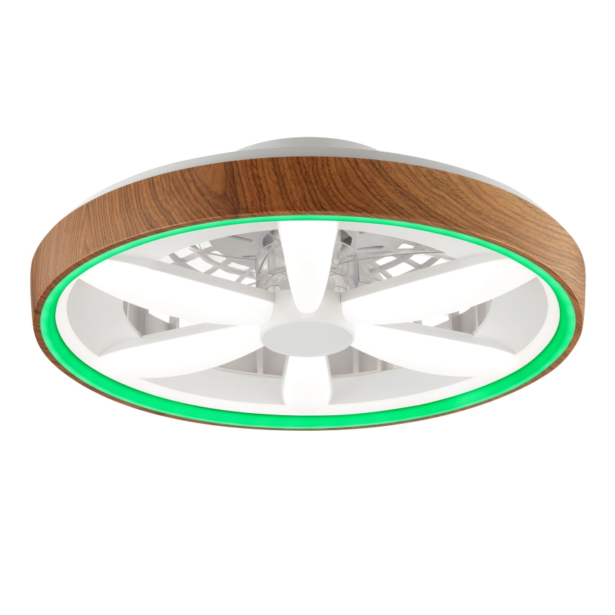 Brilliant - LED RGBW Stmívatelný stropní ventilátor GAIANO LED/24W/230V 2700-6500K pr. 48 cm hnědá + dálkové ovládání