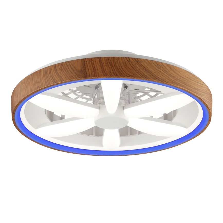 Brilliant - LED RGBW Stmívatelný stropní ventilátor GAIANO LED/24W/230V 2700-6500K pr. 48 cm hnědá + dálkové ovládání