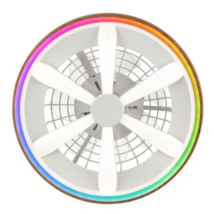 Brilliant - LED RGBW Stmívatelný stropní ventilátor GAIANO LED/24W/230V 2700-6500K pr. 48 cm hnědá + dálkové ovládání