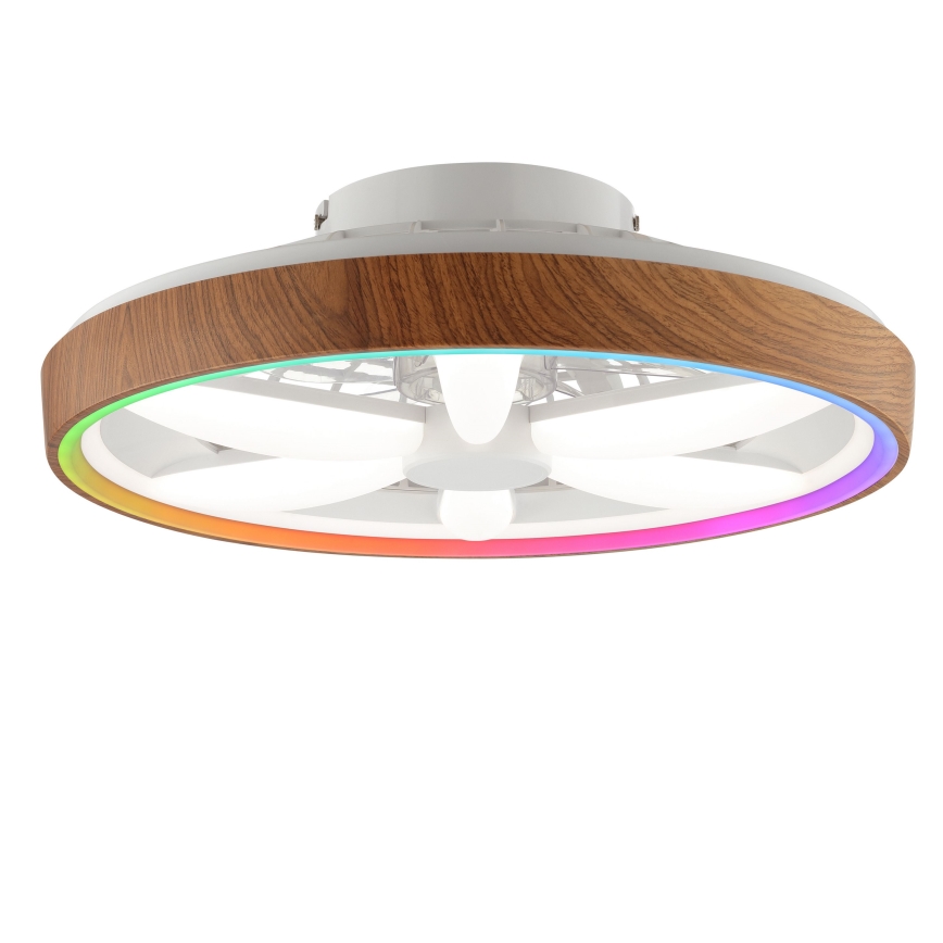 Brilliant - LED RGBW Stmívatelný stropní ventilátor GAIANO LED/24W/230V 2700-6500K pr. 48 cm hnědá + dálkové ovládání