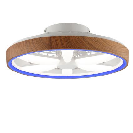 Brilliant - LED RGBW Stmívatelný stropní ventilátor GAIANO LED/24W/230V 2700-6500K pr. 48 cm hnědá + dálkové ovládání