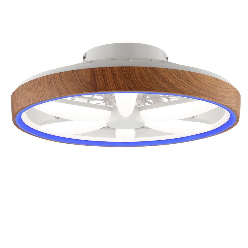 Brilliant - LED RGBW Stmívatelný stropní ventilátor GAIANO LED/24W/230V 2700-6500K pr. 48 cm hnědá + dálkové ovládání
