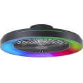 Brilliant - LED RGBW Stmívatelný stropní ventilátor MAZZARO LED/24W/230V 3000-6500K pr. 58 cm černá + dálkové ovládání