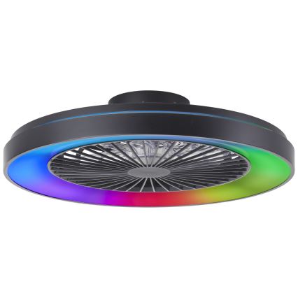 Brilliant - LED RGBW Stmívatelný stropní ventilátor MAZZARO LED/24W/230V 3000-6500K pr. 58 cm černá + dálkové ovládání