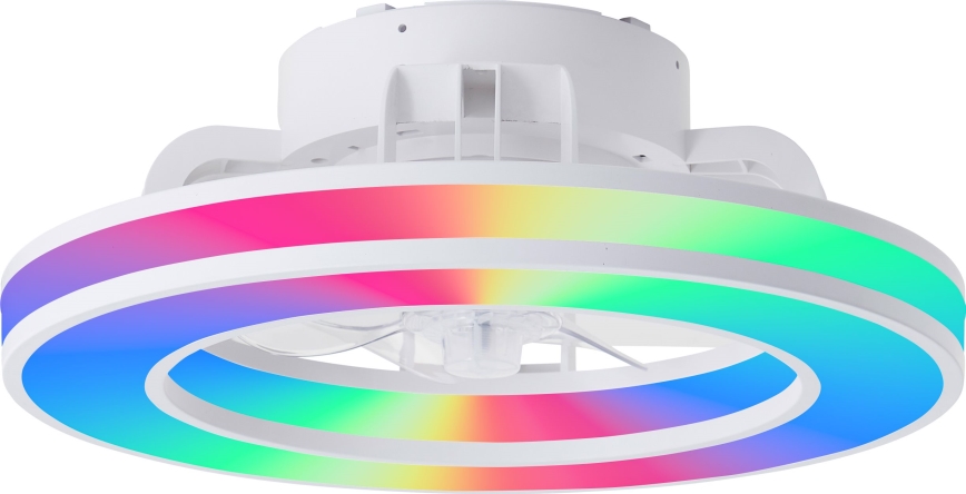 Brilliant - LED RGBW Stmívatelný stropní ventilátor MONDELLO LED/26W/230V 2700-6500K pr. 41,5 cm bílá + dálkové ovládání