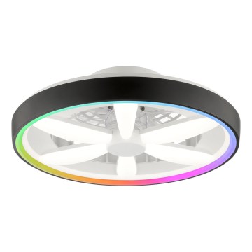 Brilliant - LED RGBW Stmívatelný stropní ventilátor se světlem GAIANO LED/48W/230V 2700-6500K černá + dálkové ovládání