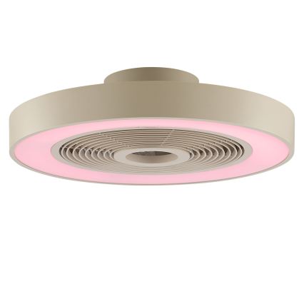 Brilliant - LED RGBW Stmívatelné stropní svítidlo s ventilátorem CATANIA LED/37W/230V 2700-6500K pr. 48,6 cm béžová + dálkové ovládání
