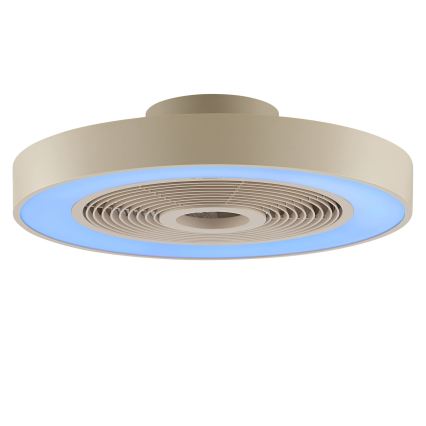 Brilliant - LED RGBW Stmívatelné stropní svítidlo s ventilátorem CATANIA LED/37W/230V 2700-6500K pr. 48,6 cm béžová + dálkové ovládání