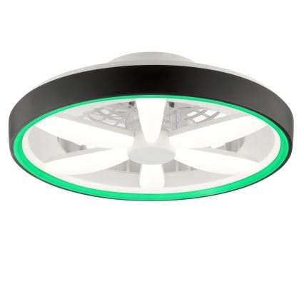 Brilliant - LED RGBW Stmívatelný stropní ventilátor se světlem GAIANO LED/48W/230V 2700-6500K černá + dálkové ovládání