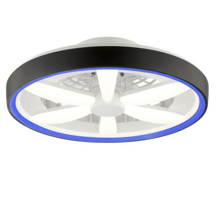 Brilliant - LED RGBW Stmívatelný stropní ventilátor se světlem GAIANO LED/48W/230V 2700-6500K černá + dálkové ovládání