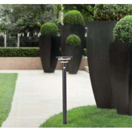 Brilliant - LED Solární lampa se senzorem GARVINA LED/3W/3,7V 85 cm IP44 černá