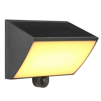 Brilliant - LED Solární nástěnné svítidlo se senzorem SIERRA LED/6W/3,7V 2700/4000/6500K 2000 mAh IP54 černá