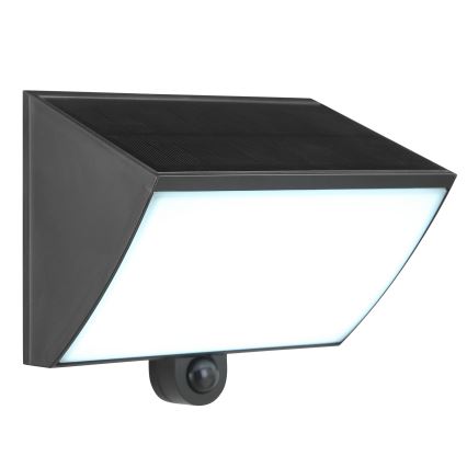 Brilliant - LED Solární nástěnné svítidlo se senzorem SIERRA LED/6W/3,7V 2700/4000/6500K 2000 mAh IP54 černá