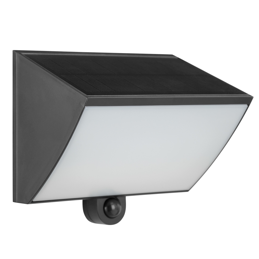 Brilliant - LED Solární nástěnné svítidlo se senzorem SIERRA LED/6W/3,7V 2700/4000/6500K 2000 mAh IP54 černá