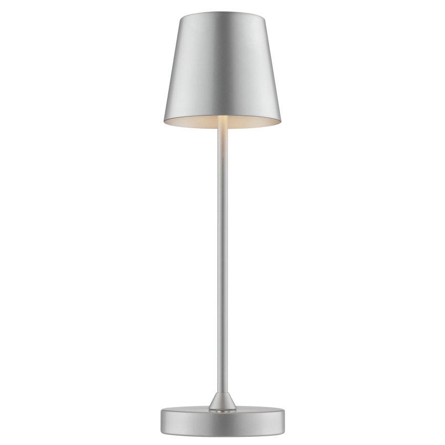 Brilliant - LED Stmívatelná nabíjecí dotyková venkovní stolní lampa ELORA LED/2,5W/5V 2700K 2600 mAh IP44 stříbrná