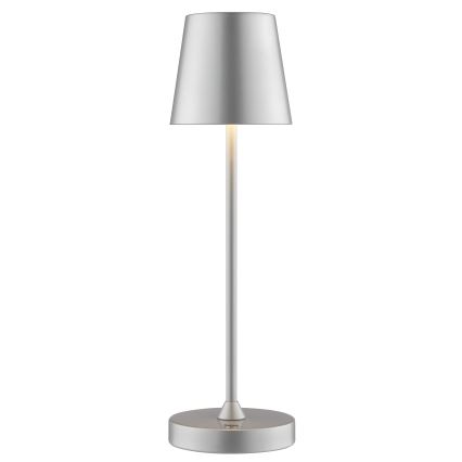 Brilliant - LED Stmívatelná nabíjecí dotyková venkovní stolní lampa ELORA LED/2,5W/5V 2700K 2600 mAh IP44 stříbrná