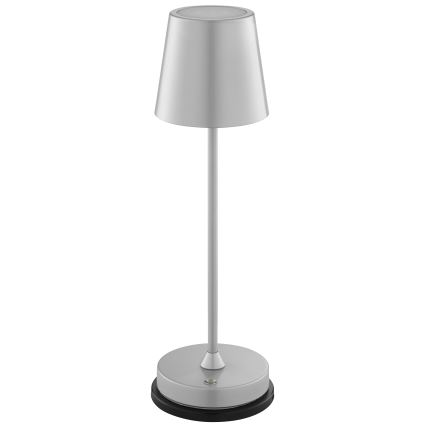 Brilliant - LED Stmívatelná nabíjecí dotyková venkovní stolní lampa ELORA LED/2,5W/5V 2700K 2600 mAh IP44 stříbrná