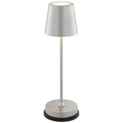 Brilliant - LED Stmívatelná nabíjecí dotyková venkovní stolní lampa ELORA LED/2,5W/5V 2700K 2600 mAh IP44 stříbrná