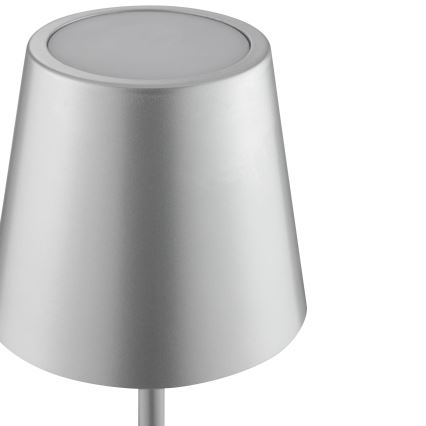 Brilliant - LED Stmívatelná nabíjecí dotyková venkovní stolní lampa ELORA LED/2,5W/5V 2700K 2600 mAh IP44 stříbrná