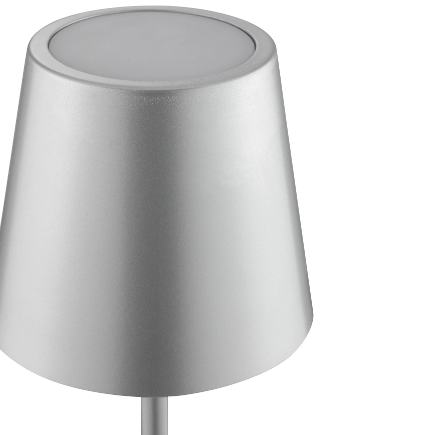 Brilliant - LED Stmívatelná nabíjecí dotyková venkovní stolní lampa ELORA LED/2,5W/5V 2700K 2600 mAh IP44 stříbrná