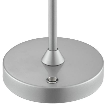 Brilliant - LED Stmívatelná nabíjecí dotyková venkovní stolní lampa ELORA LED/2,5W/5V 2700K 2600 mAh IP44 stříbrná