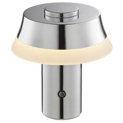 Brilliant - LED Stmívatelná nabíjecí dotyková stolní lampa KINICH LED/2,5W/5V 2700K 2600 mAh lesklý chrom