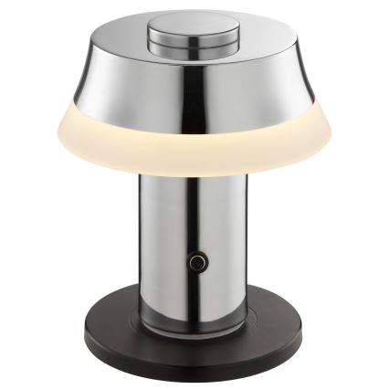 Brilliant - LED Stmívatelná nabíjecí dotyková stolní lampa KINICH LED/2,5W/5V 2700K 2600 mAh lesklý chrom