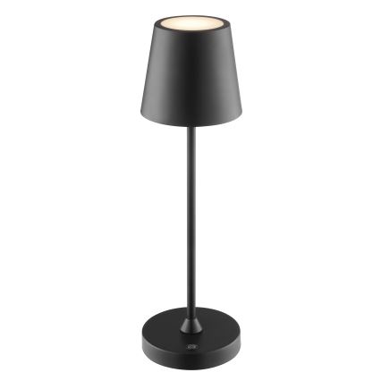 Brilliant - LED Stmívatelná nabíjecí dotyková venkovní stolní lampa ELORA LED/2,5W/5V 2700K 2600 mAh IP44 černá