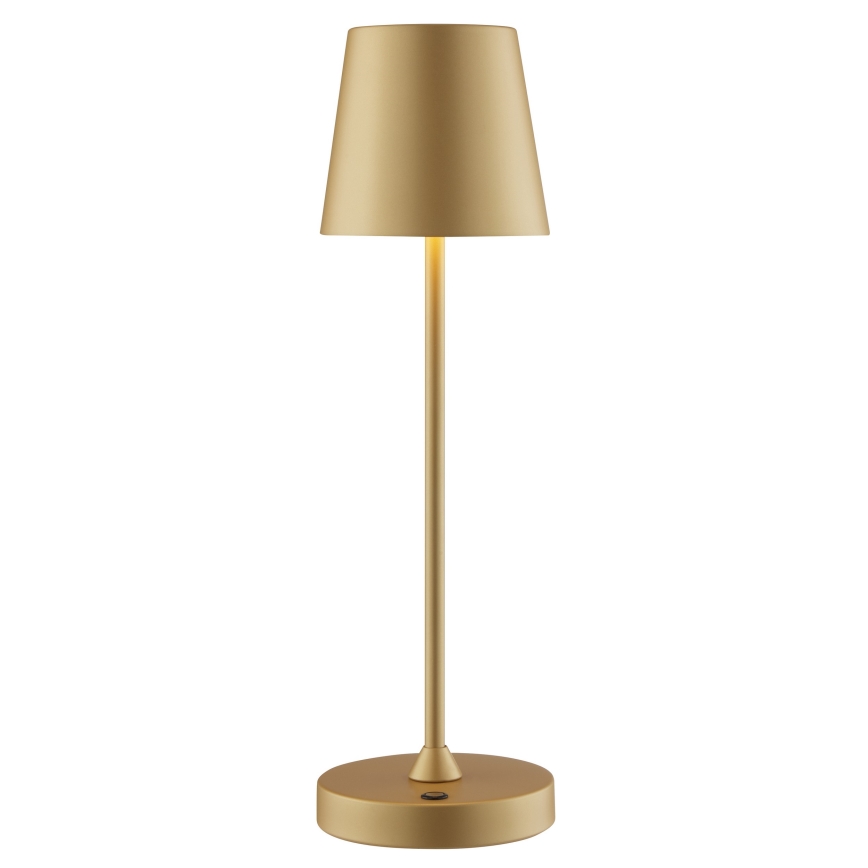 Brilliant - LED Stmívatelná nabíjecí dotyková venkovní stolní lampa ELORA LED/2,5W/5V 2700K 2600 mAh IP44 zlatá