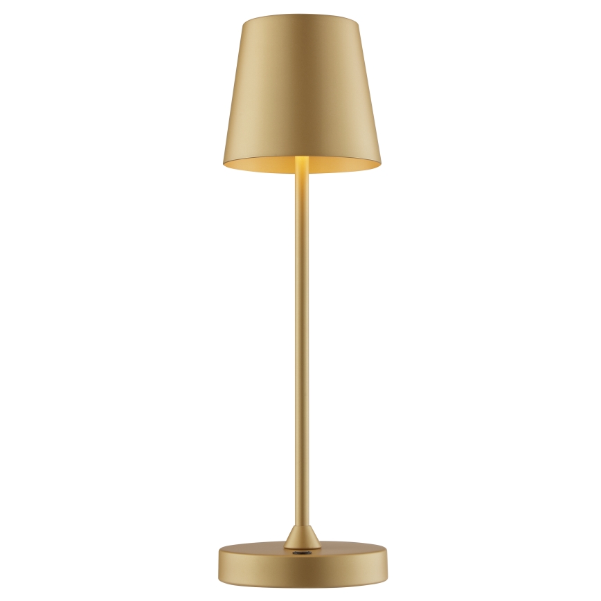 Brilliant - LED Stmívatelná nabíjecí dotyková venkovní stolní lampa ELORA LED/2,5W/5V 2700K 2600 mAh IP44 zlatá