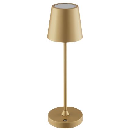 Brilliant - LED Stmívatelná nabíjecí dotyková venkovní stolní lampa ELORA LED/2,5W/5V 2700K 2600 mAh IP44 zlatá