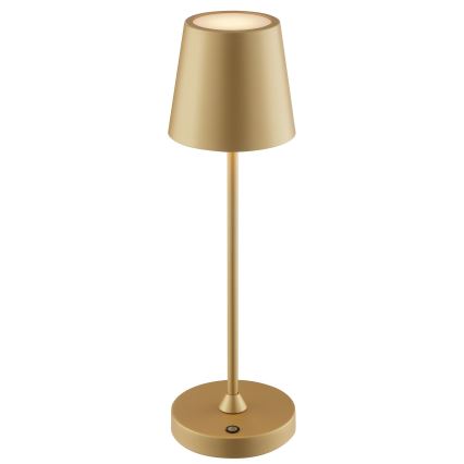 Brilliant - LED Stmívatelná nabíjecí dotyková venkovní stolní lampa ELORA LED/2,5W/5V 2700K 2600 mAh IP44 zlatá