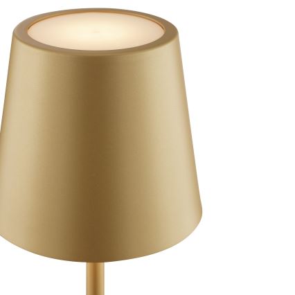 Brilliant - LED Stmívatelná nabíjecí dotyková venkovní stolní lampa ELORA LED/2,5W/5V 2700K 2600 mAh IP44 zlatá