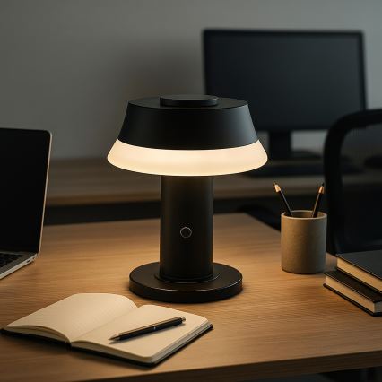 Brilliant - LED Stmívatelná nabíjecí dotyková stolní lampa KINICH LED/2,5W/5V 2700K 2600 mAh černá